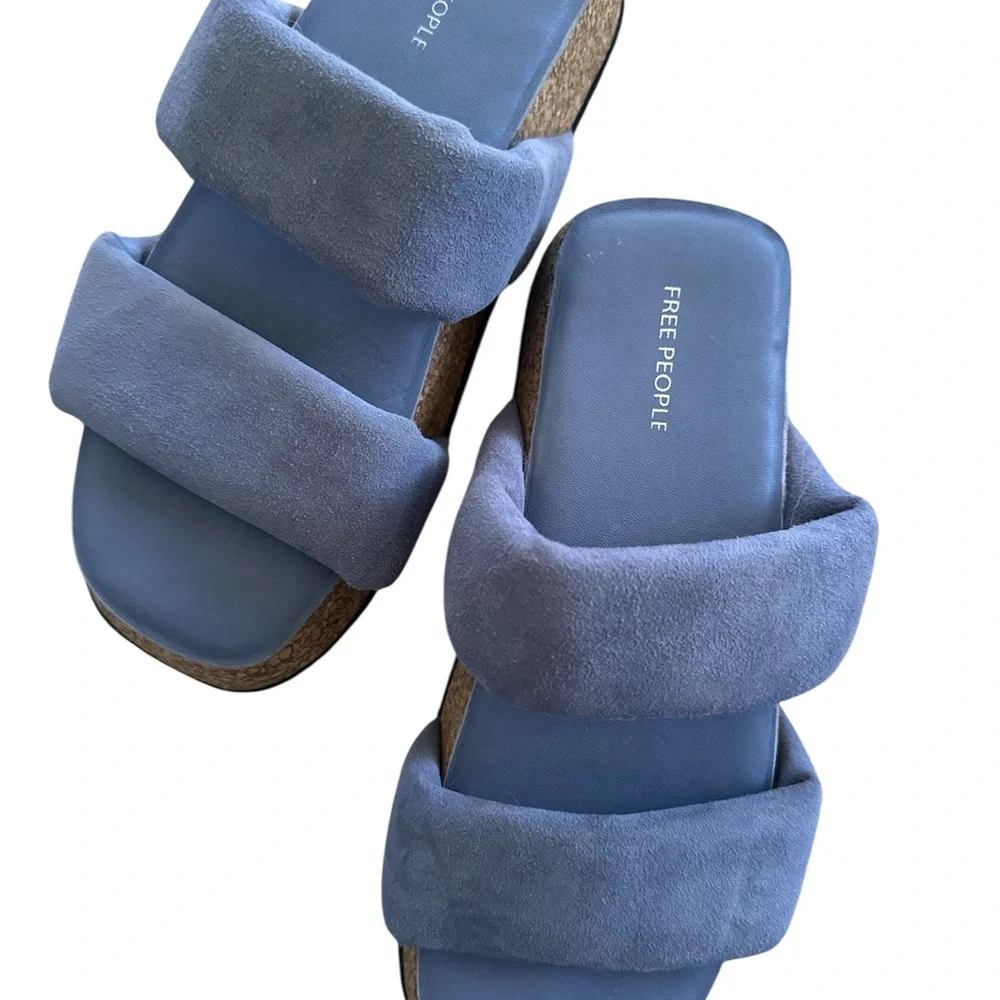 Free People Fairmount Flared Sandals - color~Seascape 7.5 boho chic - Picture 4 of 7